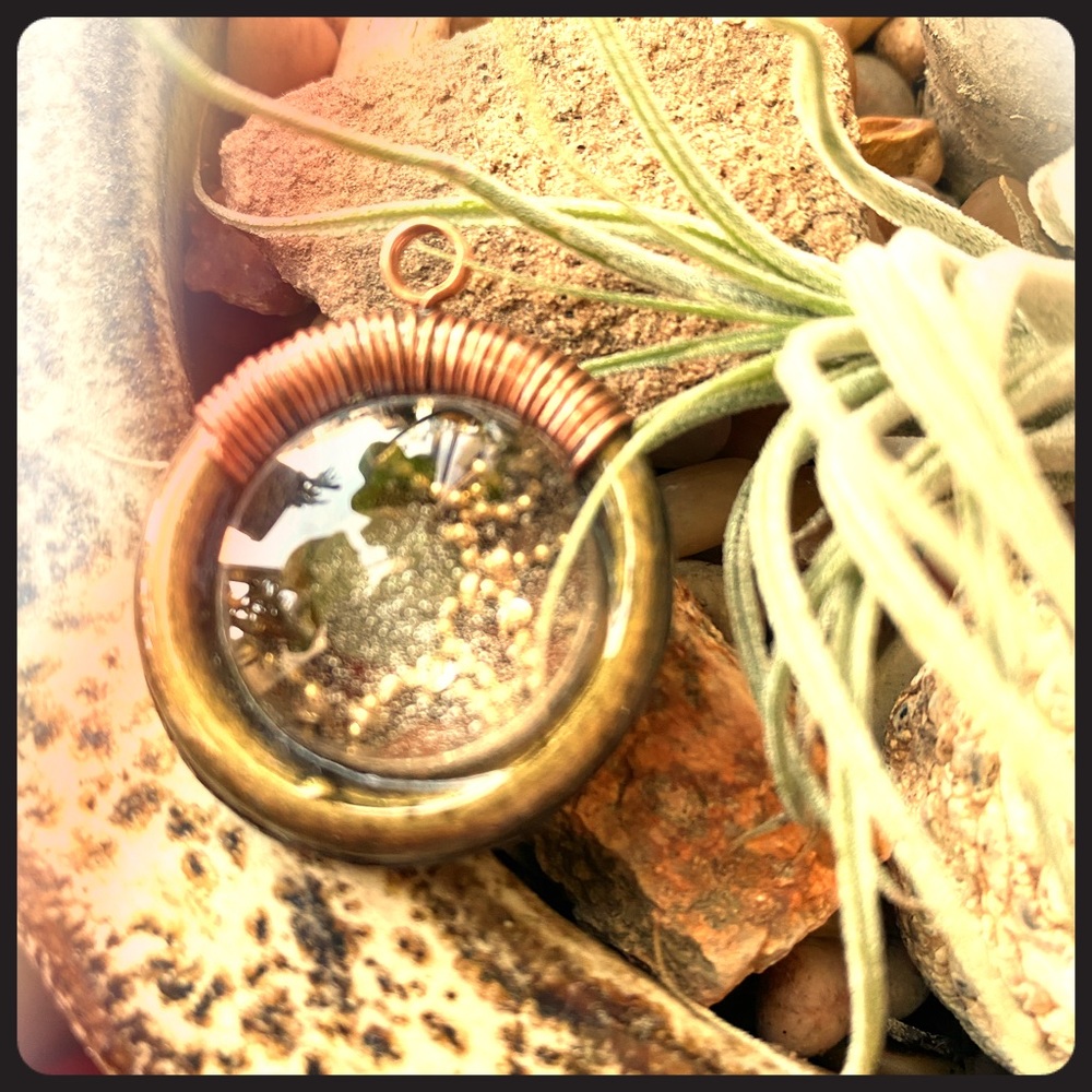 Mixed Material Pendant Custom Made Unique Piece - image 1